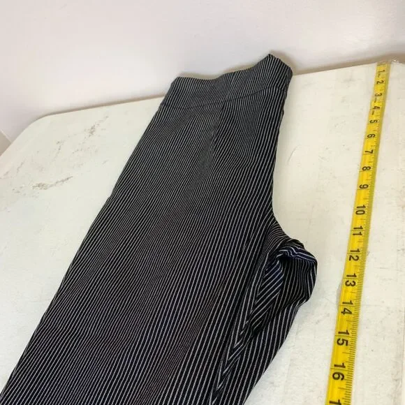 Hell Bunny Pants Womens XL Black Jack Pedal Pusher Bat Pinstripe Crop Retro Punk - Picture 9 of 15